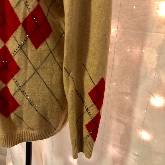 1[Escada] Tan & red hematite beaded cardigan - Picture 8 of 8